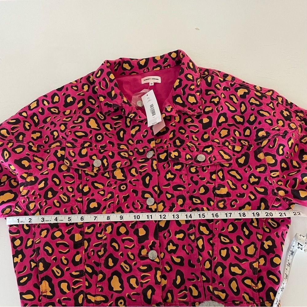 Sunset & SpringLeopard-Print Denim Jacket size S - Picture 3 of 11